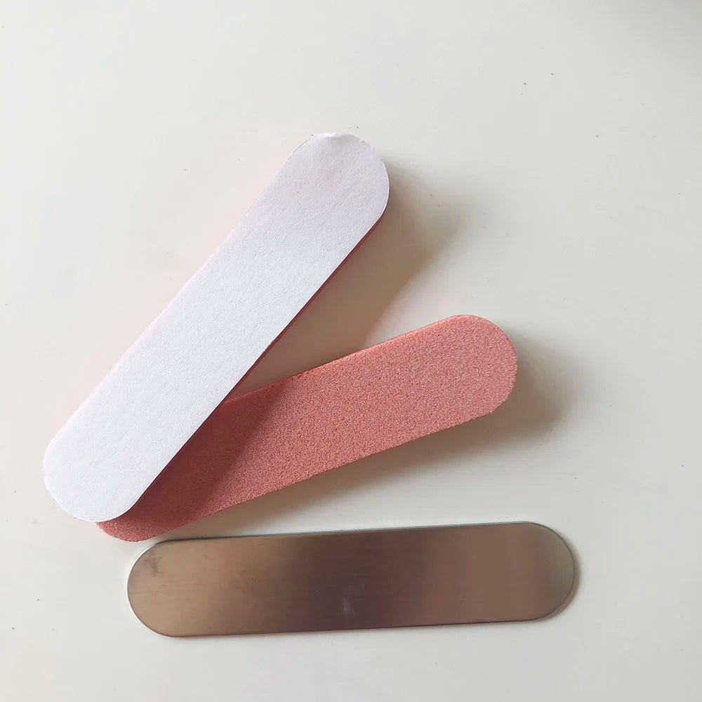 1 pc metal base and 40 pcs replacement pads nail sponge file  mini sanding file disposable nail file