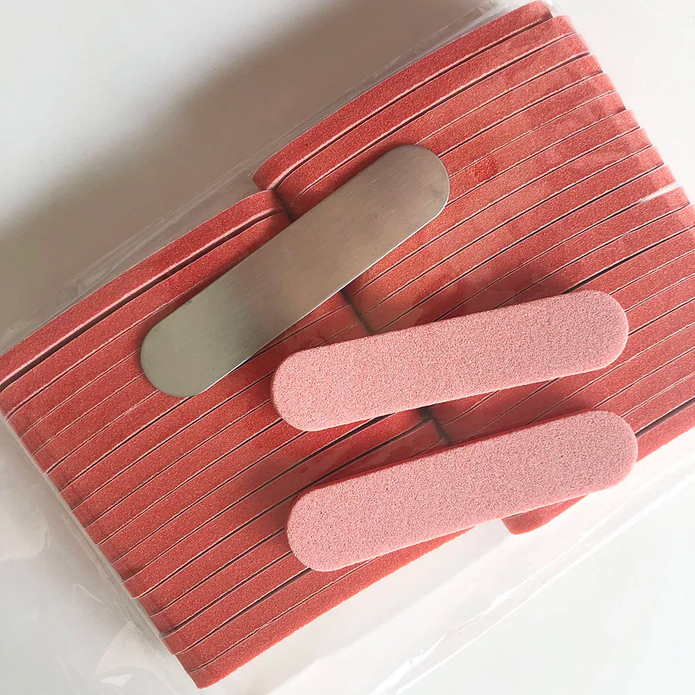 1 pc metal base and 40 pcs replacement pads nail sponge file  mini sanding file disposable nail file