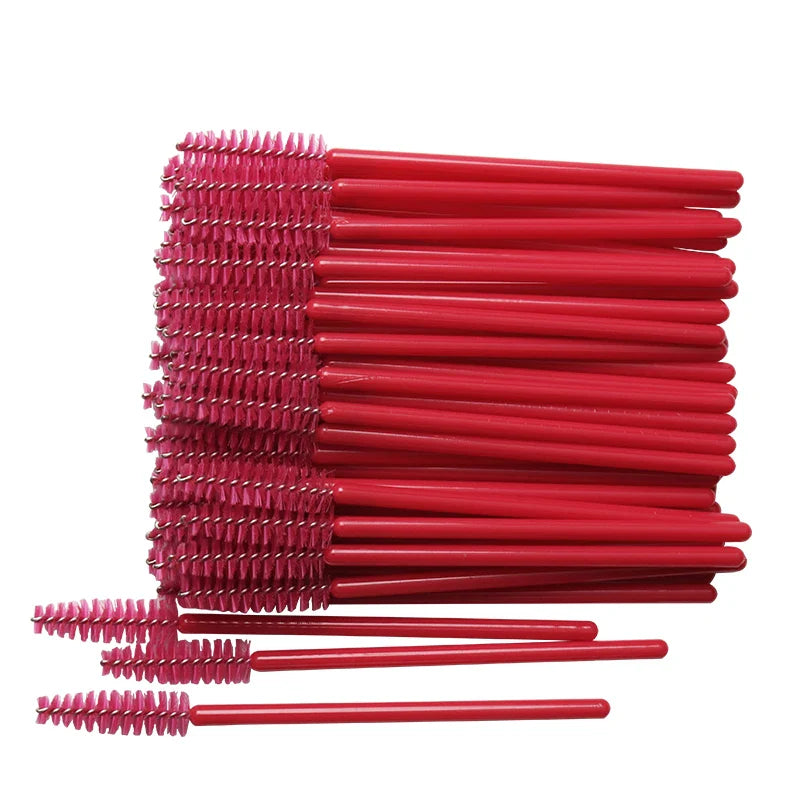 50pcs Disposable Nylon Mascara Wand Applicator Eyelash Brushes For Eyelash Extension women Makeup Brush Tools