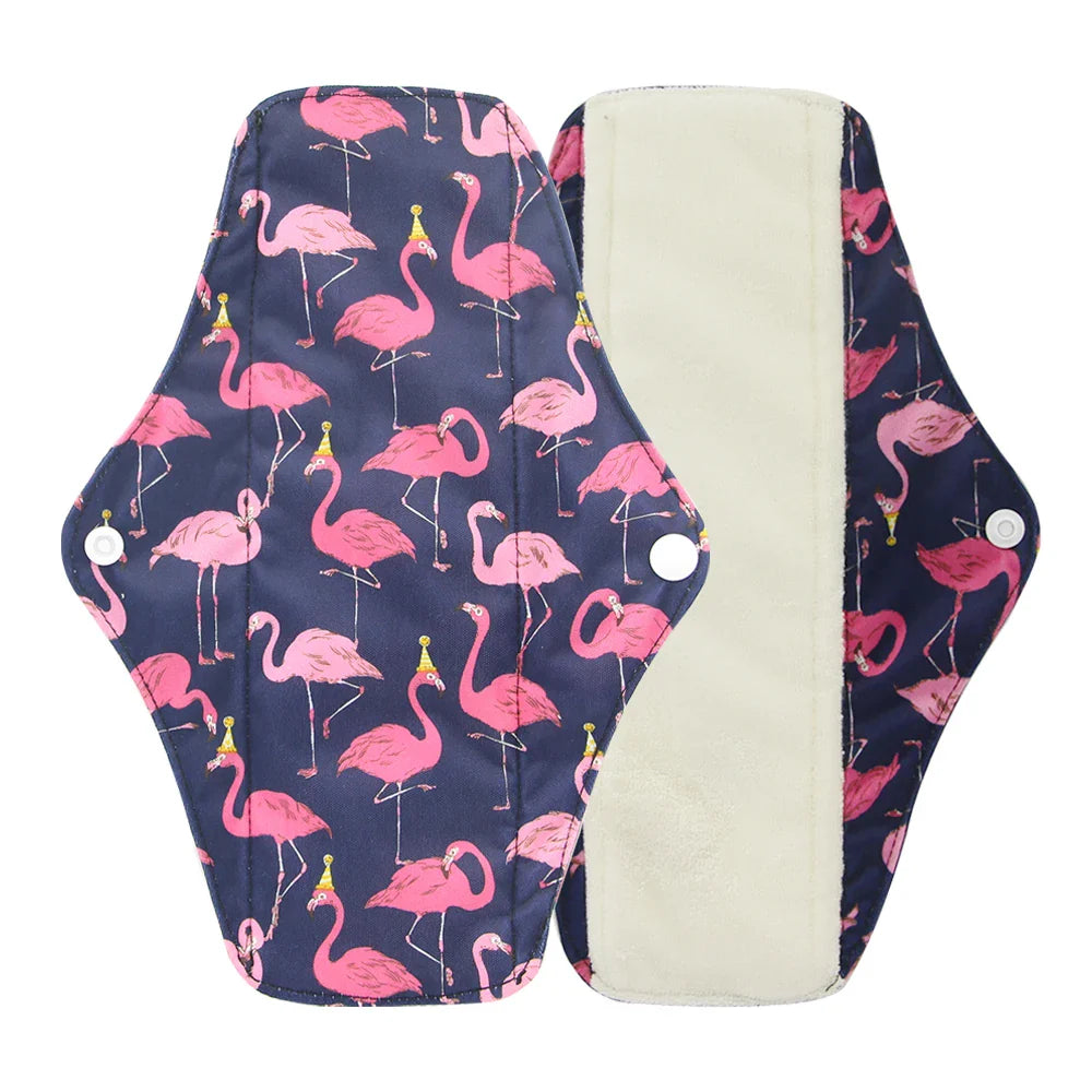 Sanitary Pads Organic Bamboo Charcoal Washable Menstrual Panty Liner Leakproof Cloth Towel Reusable Period Feminine Hygiene Pads