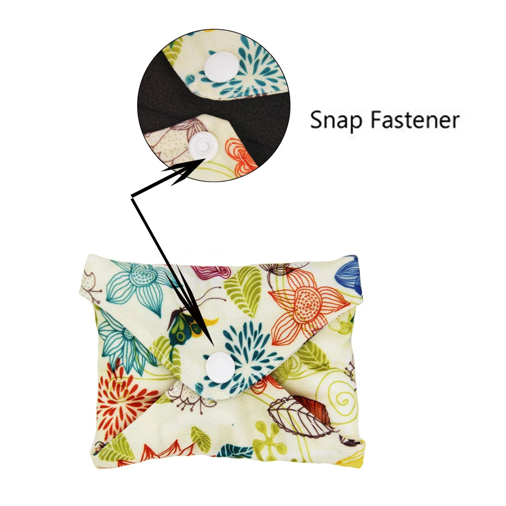 5pcs/Lot Reusable Sanitary Towels Washable Bamboo Charcoal Mama Cloth Menstrual Pads  for Regular Flow Feminine Hygiene Product