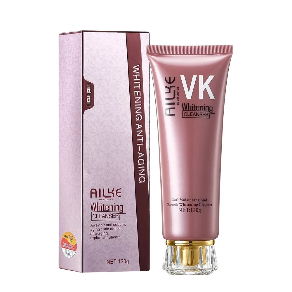 AILKE Rose Women Facial Cleanser, Lightening, Moisturizing, Anti-Wrinkles, Exfoliate, Oil Control, Gentle Clean Skin, 120ml