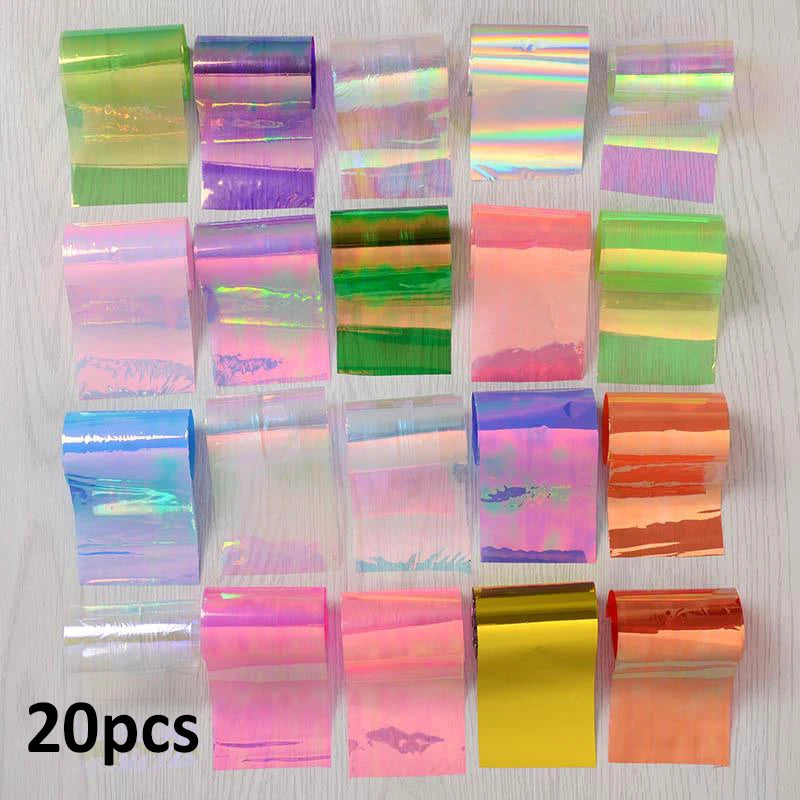 Blue Ink Marble Blooming Foil Nail Art Stickers Set With Flower Gilding Pattern Nail Transfer Decals Decorations Nail Accessorie