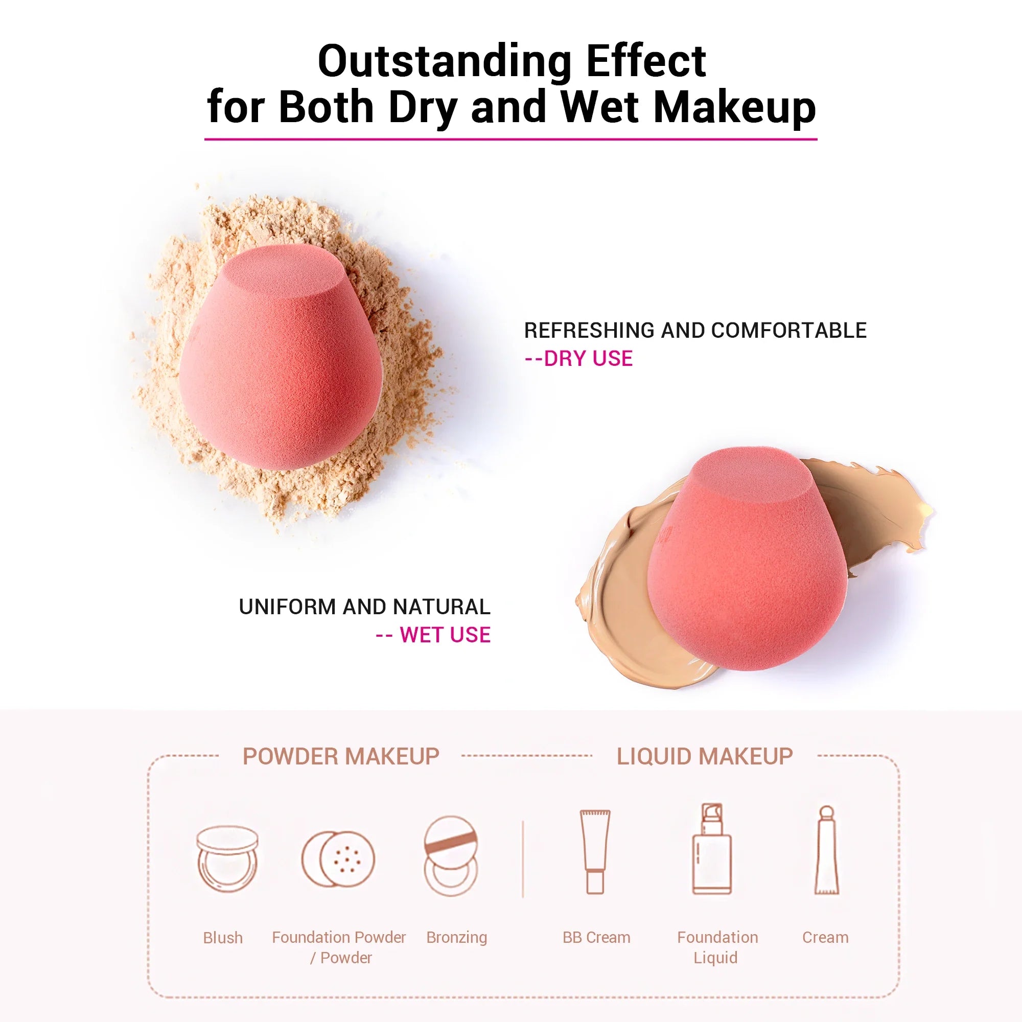 Jessup Makeup Sponge Professional Cosmetic Puff Soft Foundation Blending Cream Concealer Beauty Tools gąbka do makijażu