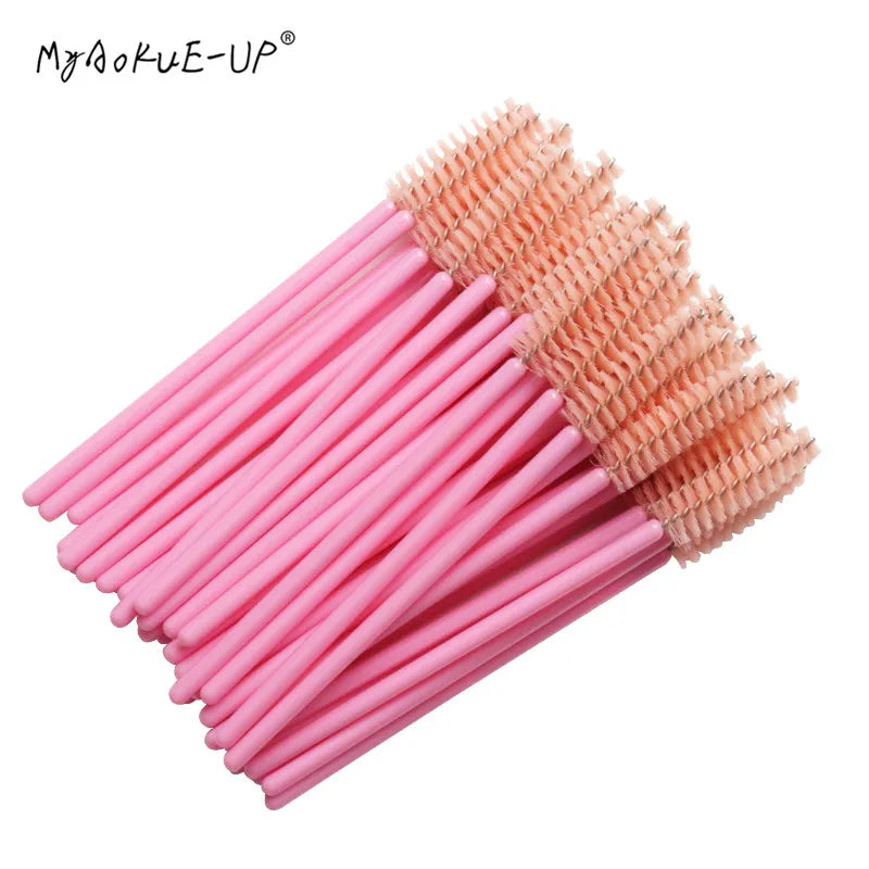 50pcs Disposable Nylon Mascara Wand Applicator Eyelash Brushes For Eyelash Extension women Makeup Brush Tools