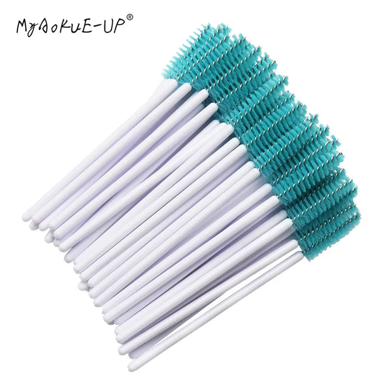 50pcs Disposable Nylon Mascara Wand Applicator Eyelash Brushes For Eyelash Extension women Makeup Brush Tools