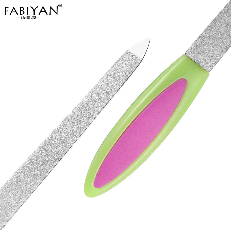 Nail Art File Buffer Double Sides Metal Grinding Rod Scrub Manicure Pedicure Tools Stainless Steel Remover Polish Gel UV Acrylic