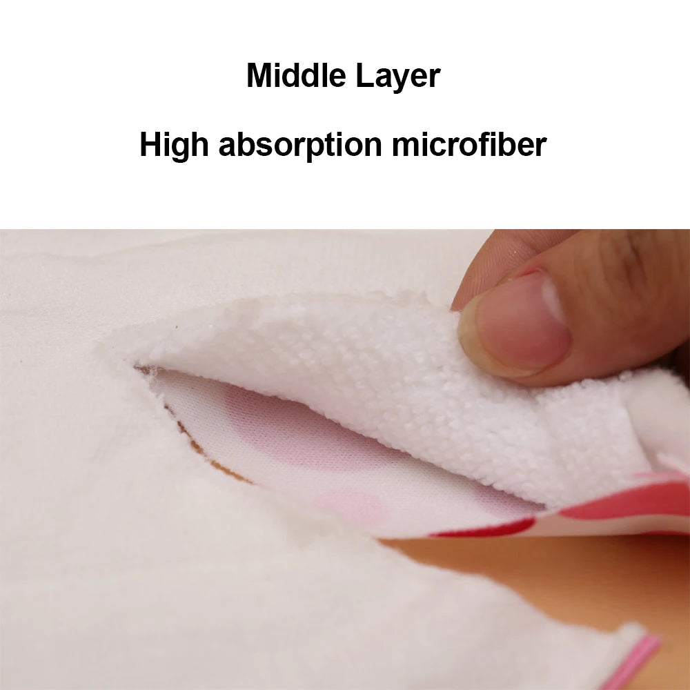 10PCS Reusable Menstrual Pads Soft Bamboo Cotton Sanitary Towels Washable PUL Fabric Panty Liner for Women with 1 Storage Bag