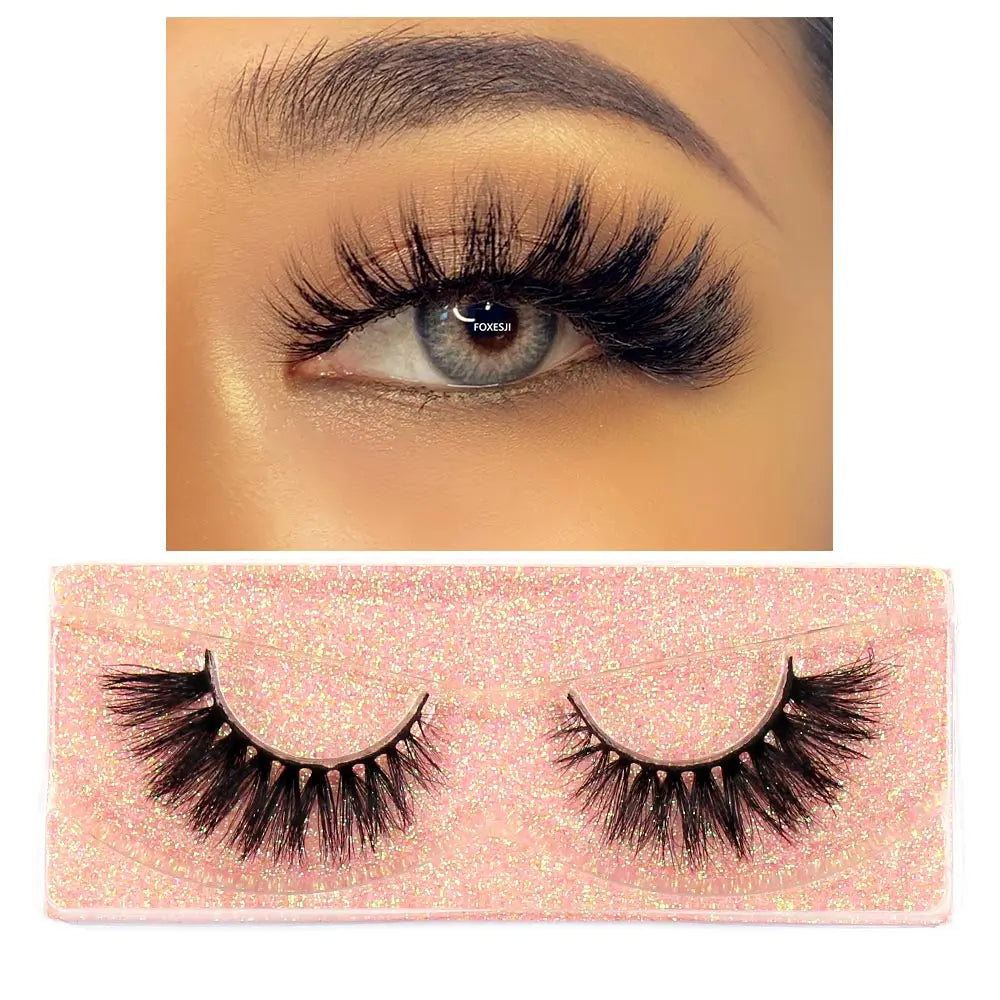 FOXESJI Makeup Eyelashes 3D Mink Eye Lashes Fluffy Soft Wispy Natural Lashes Extension Reusable Fake Lashes Mink False Eyelashes