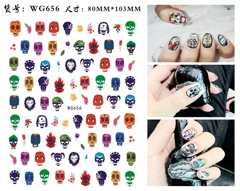 Nail Sticker Snake  Dragon Butterfly Black Multicolor Decals Nail Art Tattoo Slider Water Transfer Letter Nails Art Decoration