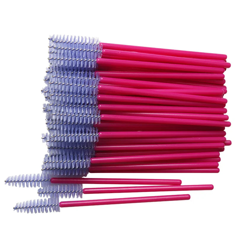 50pcs Disposable Nylon Mascara Wand Applicator Eyelash Brushes For Eyelash Extension women Makeup Brush Tools