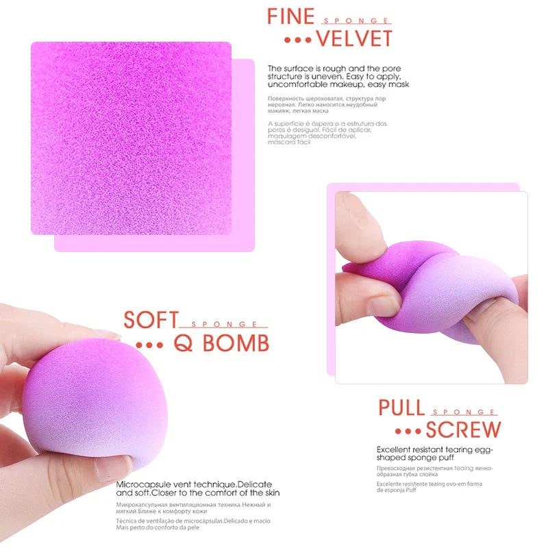 Makeup Blender Cosmetic Puff Makeup Sponges Cushion Foundation Powder Sponge Beauty Tool for Women Girls Make Up Accessories