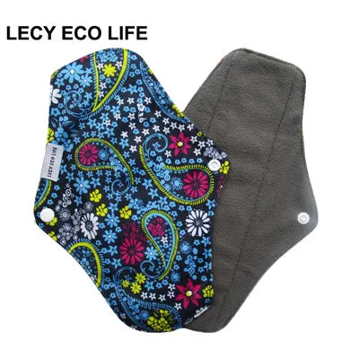 [LECY ECO LIFE]Reusable cloth menstrual pads bamboo charcoal fleece inner lady Flamingo printed waterproof Mummy pads for Women
