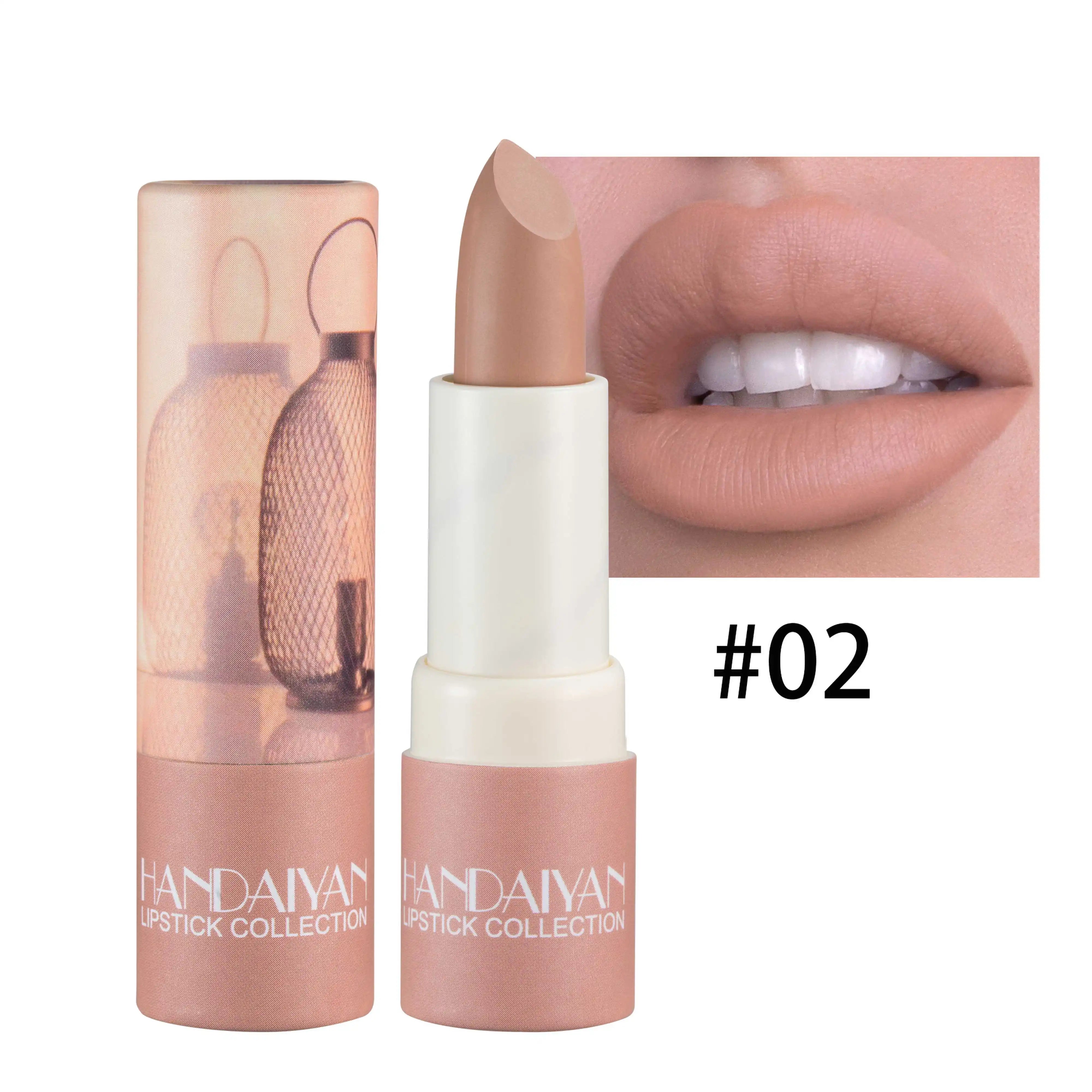 HANDAIYAN velvet texture and is not easy to fade. Naked color lipstick, matte paper tube lipstick