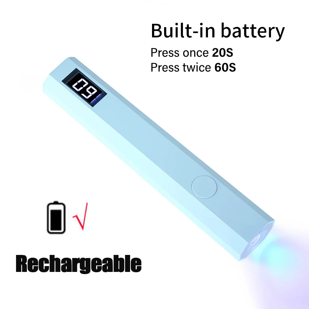 LULAA Cordless Nail Lamp with Stand Handheld UV Light with LCD Display for Gel Nails Rechargeable USB Nail Dryer for Fast Curing