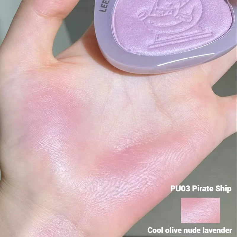 Leemember Stain Blush Baked Powder Soft Smooth Blusher Eyeshadow Gothic Nude Purple Natural Fine Flash Face Brighten Makeup