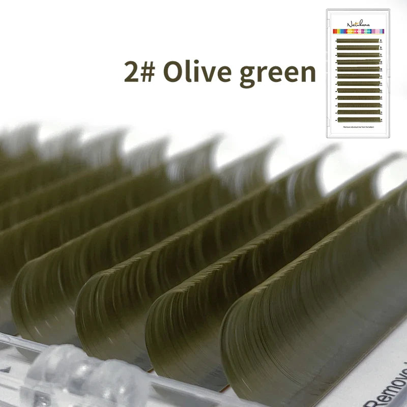 NATUHANA Dark Colored Eyelashes Extension Individual Natural False Mink Colorful Eyelash Grey Blue Color Lashes for Party Makeup