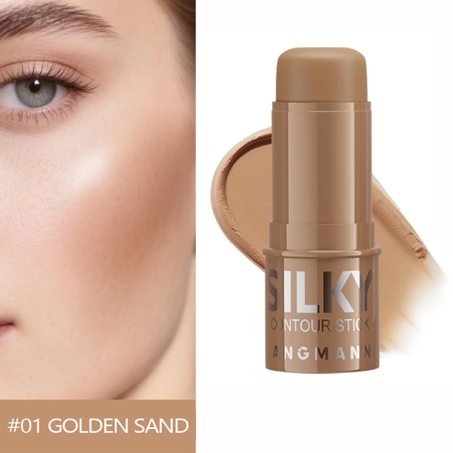 LANGMANNI Tri-Color Multi-Functional Face Brightening Contour Stick Contour & Brightening Skin-Perfecting Stick