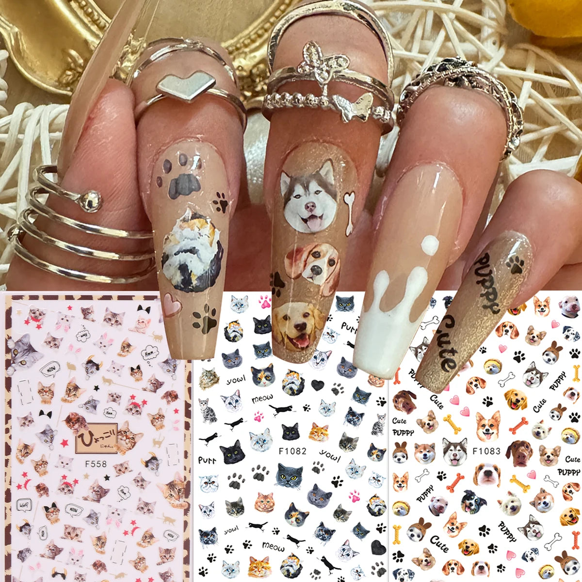 Spring and summer flower butterfly nail stickers, easy to apply for nail decoration DIY, gifts, party and wedding makeup styling