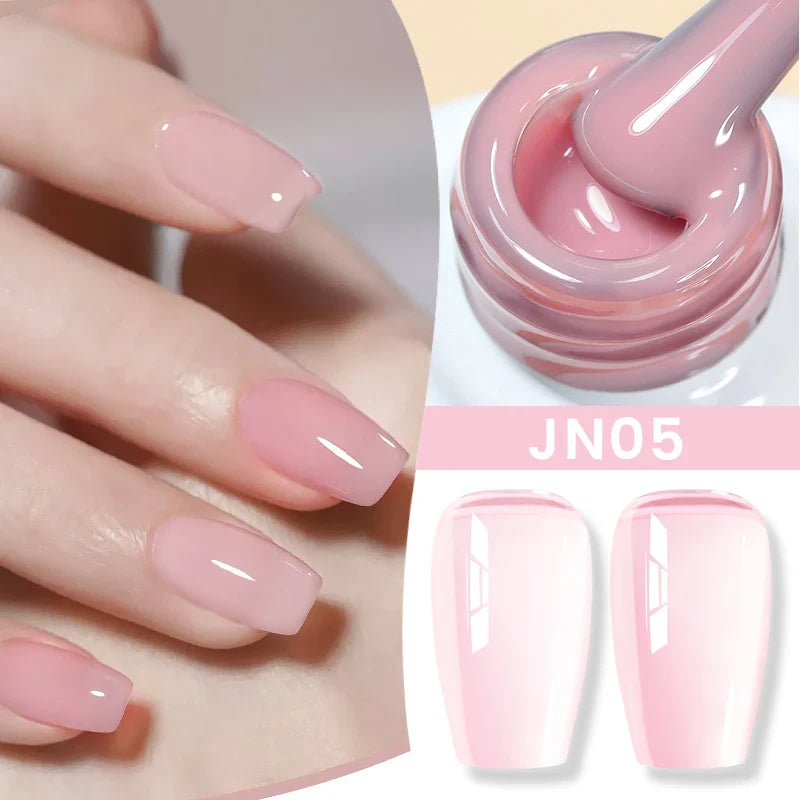 BORN PRETTY Jelly Nude Gel Nail Polish 10ml Light Pink Peach Translucent Color UV Light Cure Gel Varnish Nail Art DIY at Home