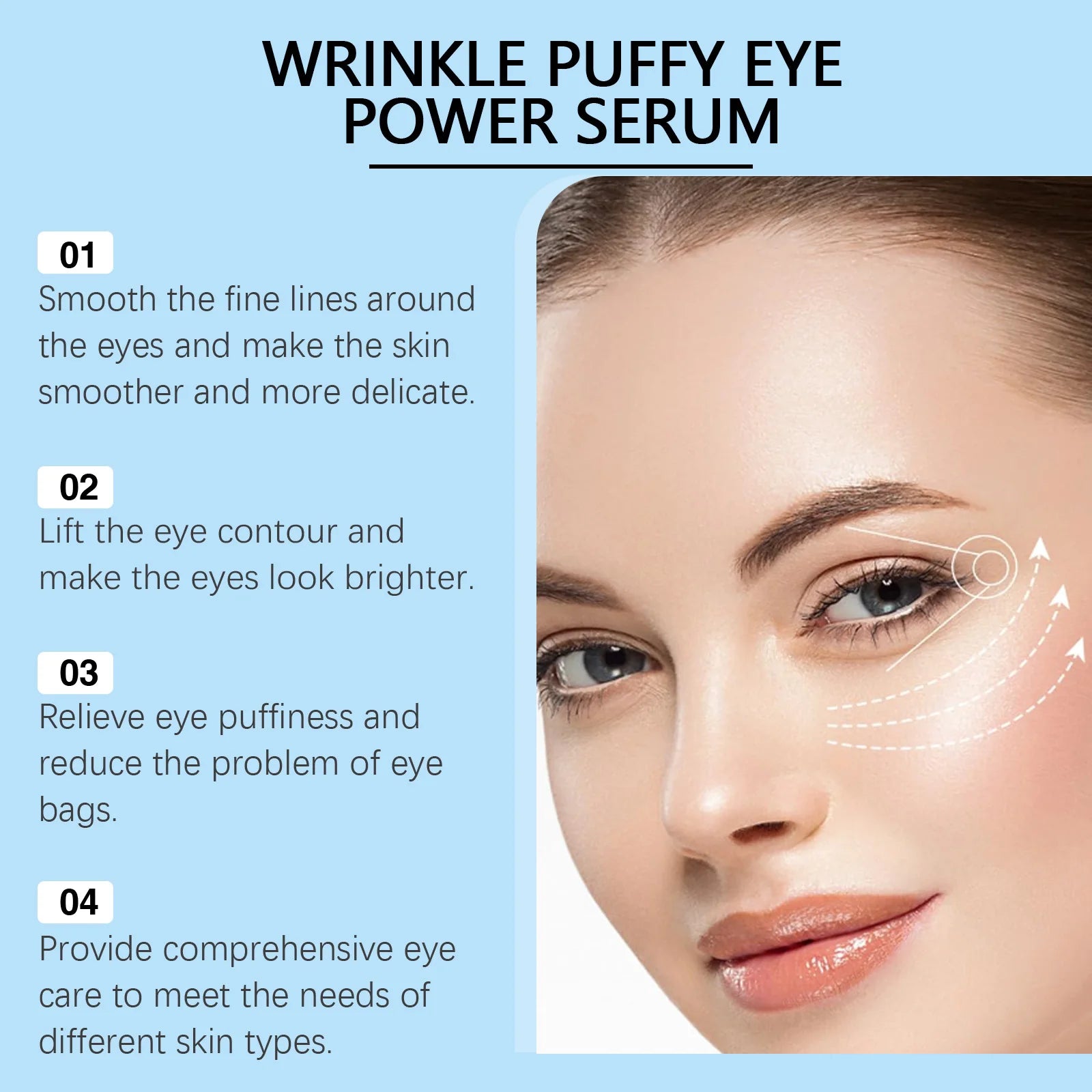 Moisturizing Eye Serum Anti Puffiness Reduce Fine Line Eye Bags Brightening Nourishing Massage Lifting Contour Firming Eye Serum