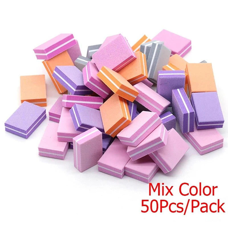 10/20/40Pcs Mini Nails Sponge File Buffer Block Double Color Buffing Sanding File Pedicure Manicure Tool Gel Suplies Accessories