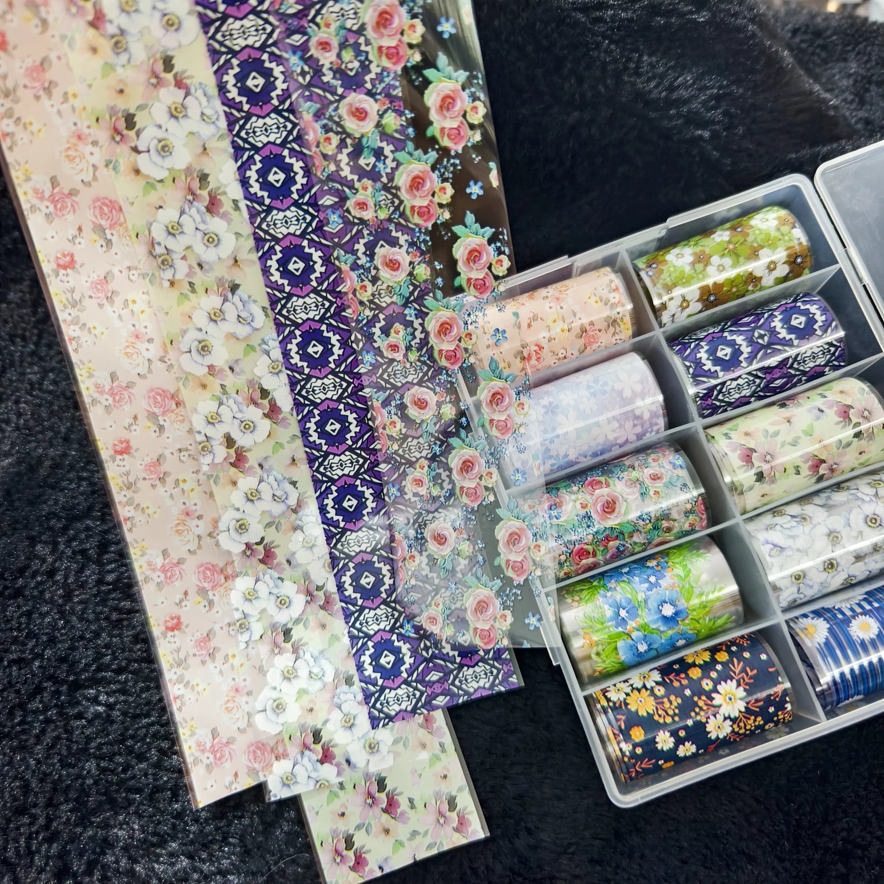 10Rolls Halloween  Flower Plaid Angel Marble  Bow Nail Foils Transfer Paper  Nail Art Stickers   Decal  Nails Decoration