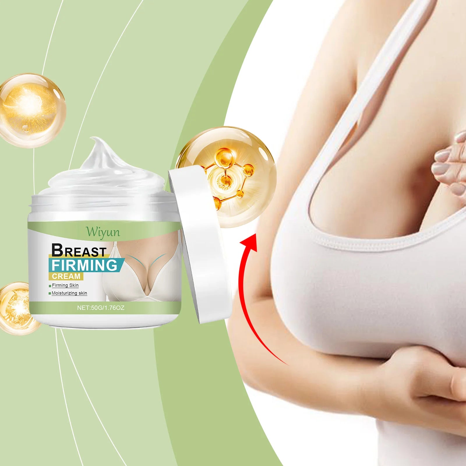 Breast Firming Cream Lifting Tightening Moisturizing Anti-Sagging Improves Elasticity Fast Absorbing for Women's Bust Care