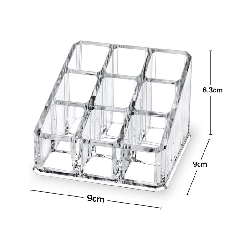 26 Holes Acrylic Makeup Brushes Holder Desktop Lipstick Organizer Eyeliner Cosmetics Pen Storage Rack Transparent Showing Shelf