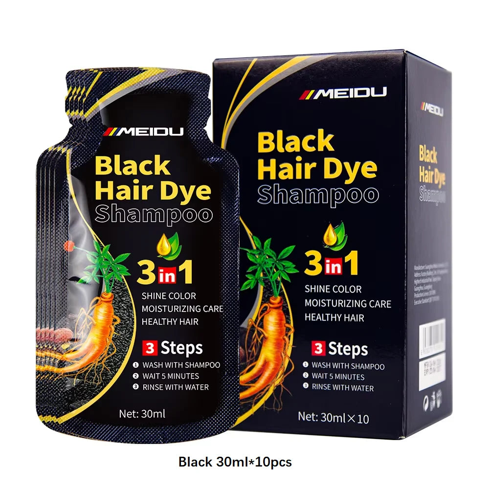 30ml/500ml 3-in-1 Quick Hair Dye Shampoo Natural Black Herbal Hair Dye Moisturizes Mild Hair Dye Conditioner Hair Care Products