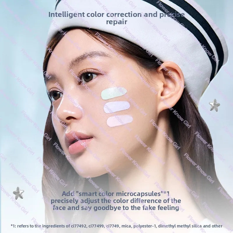 Makeup Flower Knows Shell Pearl Collection Primer Coloring Makeup Base Face Milk Brightening and Holding Make Up Concealer