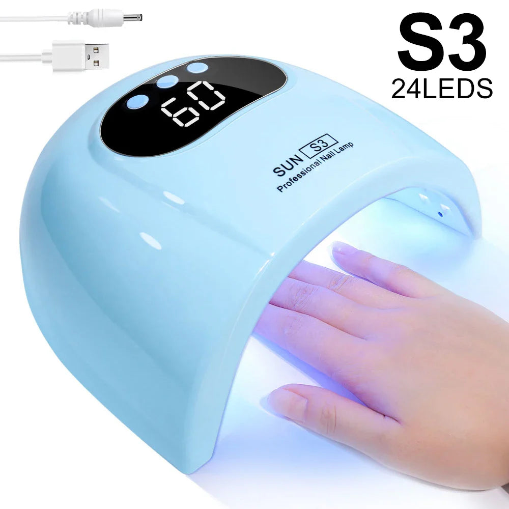 UV LED Nail Lamp Professional Gel Polishing Nail Light 24 LED Nail Art Quick Dryer for Nail Gel Curing Nail Salon Tool