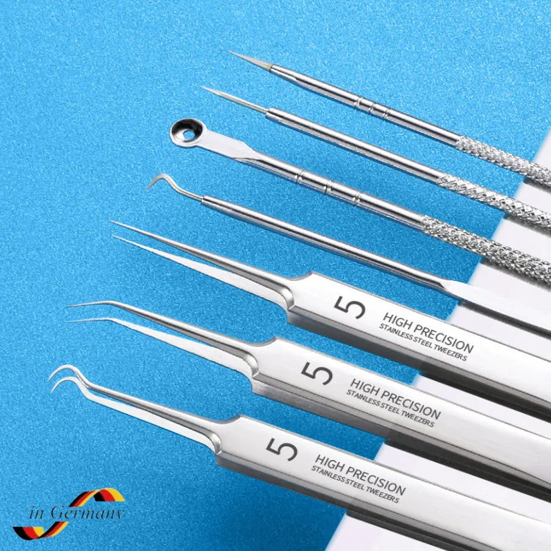 German Ultra-fine No. 5 Cell Pimples Blackhead Clip Tweezers Beauty Face Health Salon Special blackhead remover Acne Needle Tool