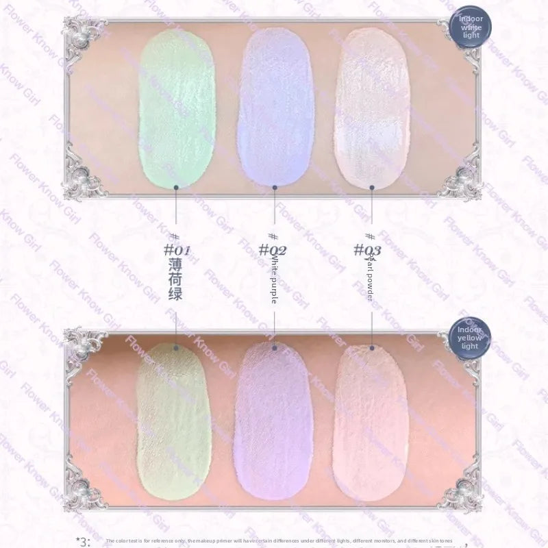 Makeup Flower Knows Shell Pearl Collection Primer Coloring Makeup Base Face Milk Brightening and Holding Make Up Concealer