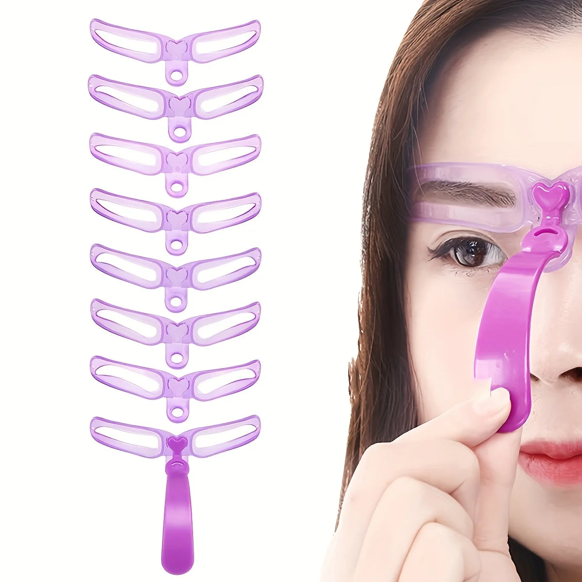 8 In 1 Reusable Eyebrow Stencil Beauty Makeup Brow Stamp Template Eyebrows Shape Set Eye Brow Makeup Tools