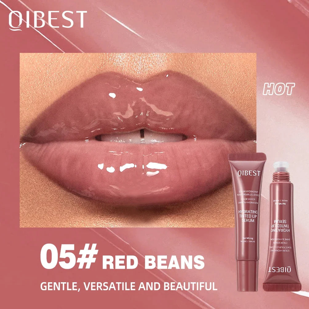 QIBEST Watery Crystal Clear Jelly Lip Oil Lip Balm Moisturizing Smoothing Lip Lines Jelly Pout Lip Gloss Glass Tinted Lip Glaze