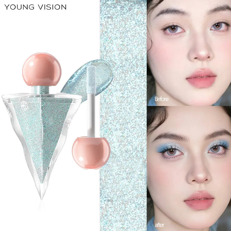 YOUNG VISION Liquid Glitter  Highlighter - 6 Colors, Water-Based, Shimmer & Metallic, Long Lasting, Waterproof