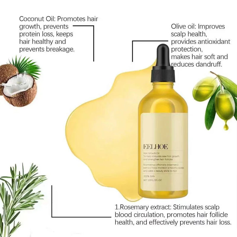 60ml Rosemary Dense Hair Essential Oil Veganic Lavender Repair Hairs Damage Prevent Hair Loss Smooth Hairs Nourish Hair Care Oil