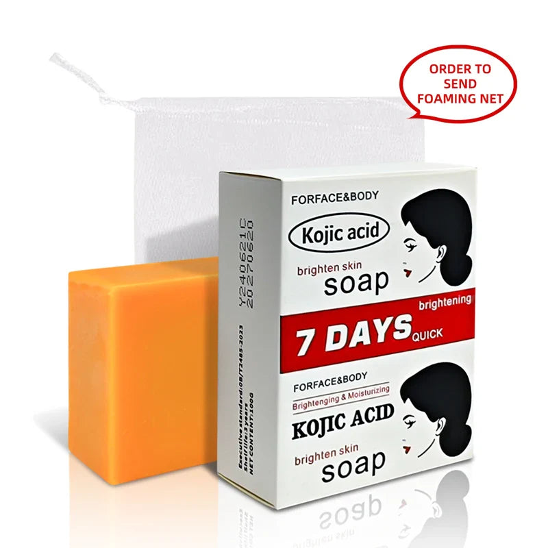 Kojic Acid Soap Whitening Soap Facial Cleansing Remove Black Face Kojic Bleaching Acid Handmad Soap with Vitamin C Deep Cleaning