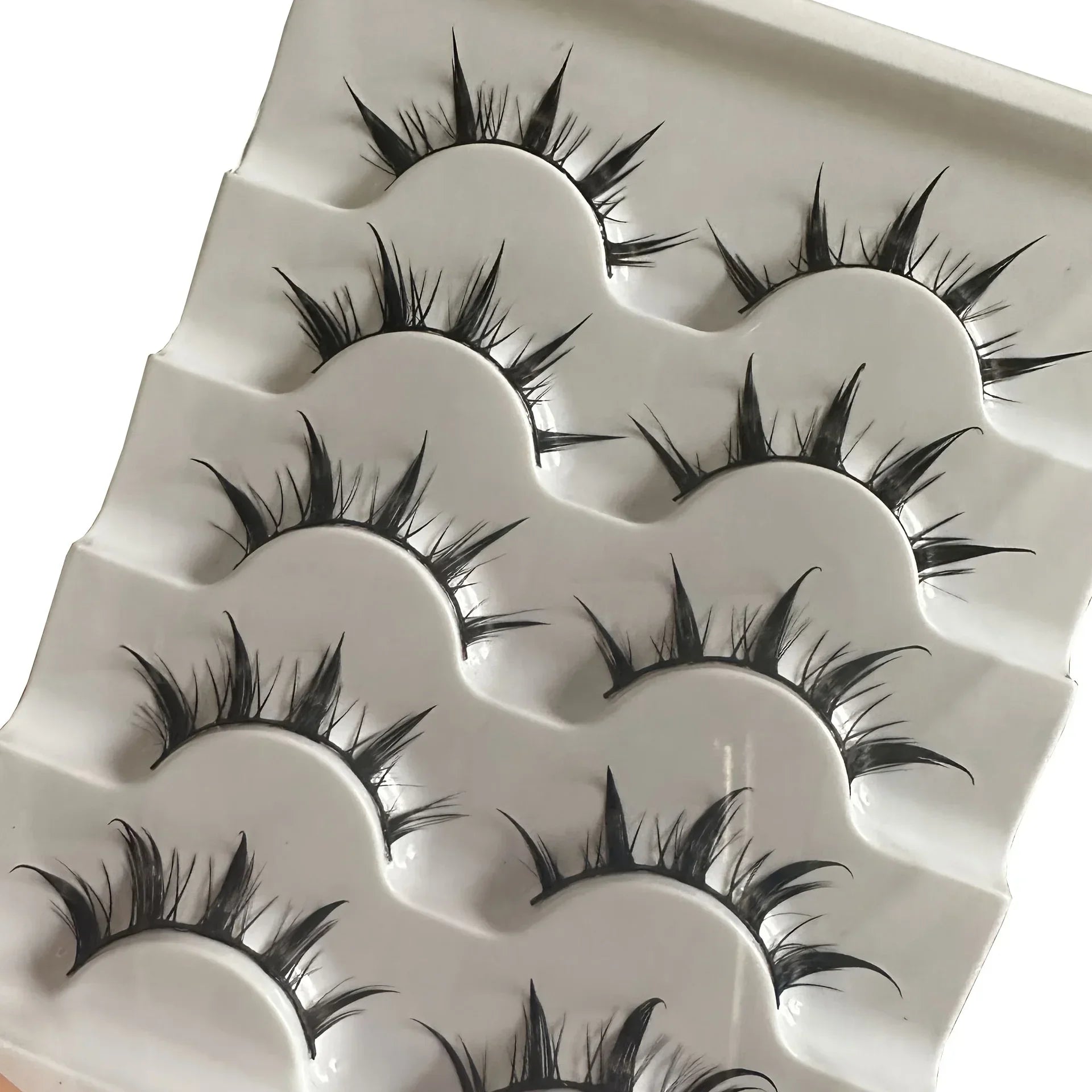 Anime-Inspired False Eyelashes, 5 Pairs Cartoon Eye Faux Lashes, Dramatic Look Demon Style, Volumizing & Lengthening