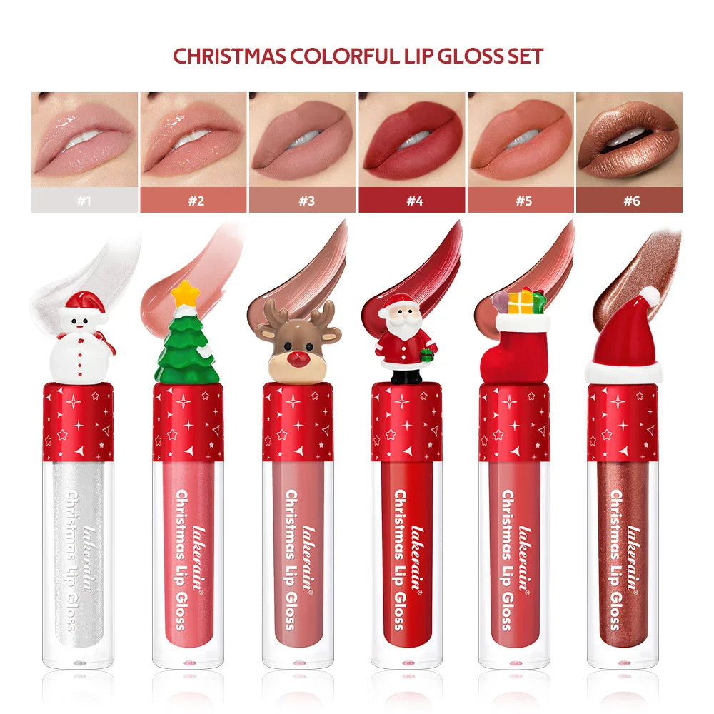 Christmas gift box Velvet Matte Lip Gloss Set 6 Pack Lip Tint Lip Stain Long Lasting Waterproof Cosmetic women's gift