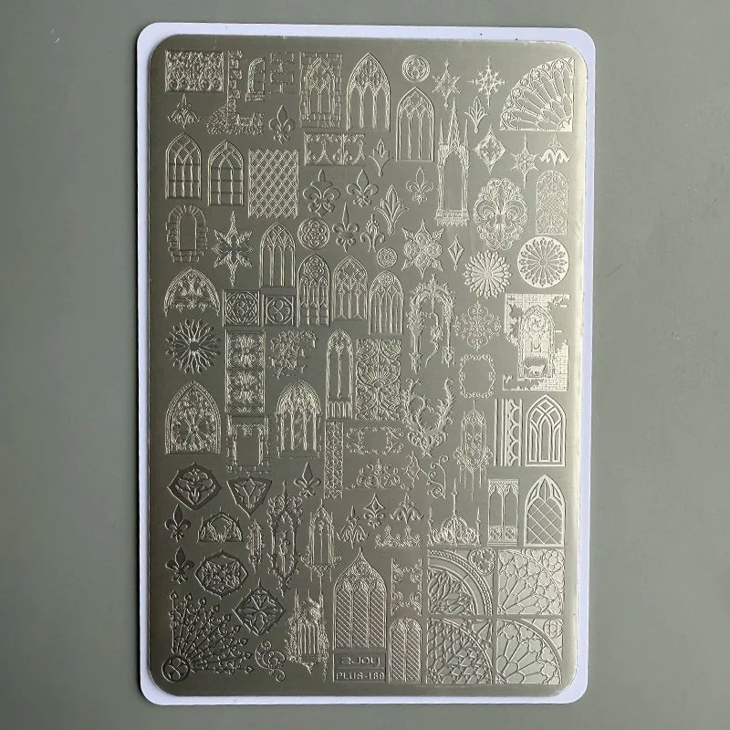 Nail Art Stamping Plates Carved Window Pattern Image Plates Vintage Elegant Design Manicure Stamp Templates