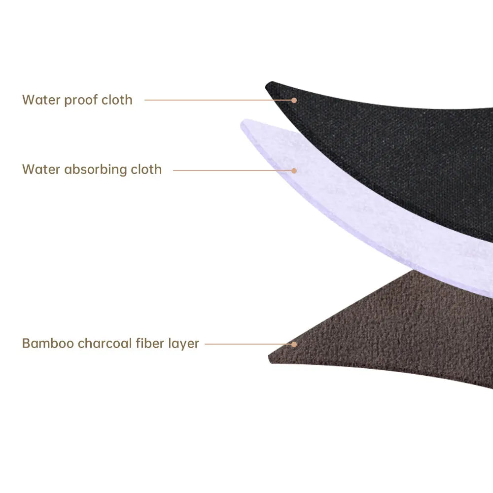 Reusable Pads Set 4 Sizes for Choice Pure Black Reusable Menstrual Pads Super Absorbent Sanitary Napkins.