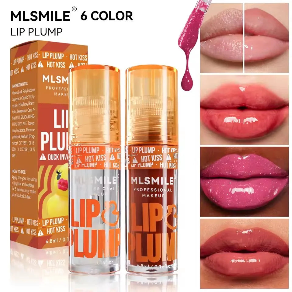 Duck Lip Plump Lip Oil Moisturizing Lip Gloss Mirror Water nature long-lasting  Gloss Gloss Pearl Lip Glaze Set