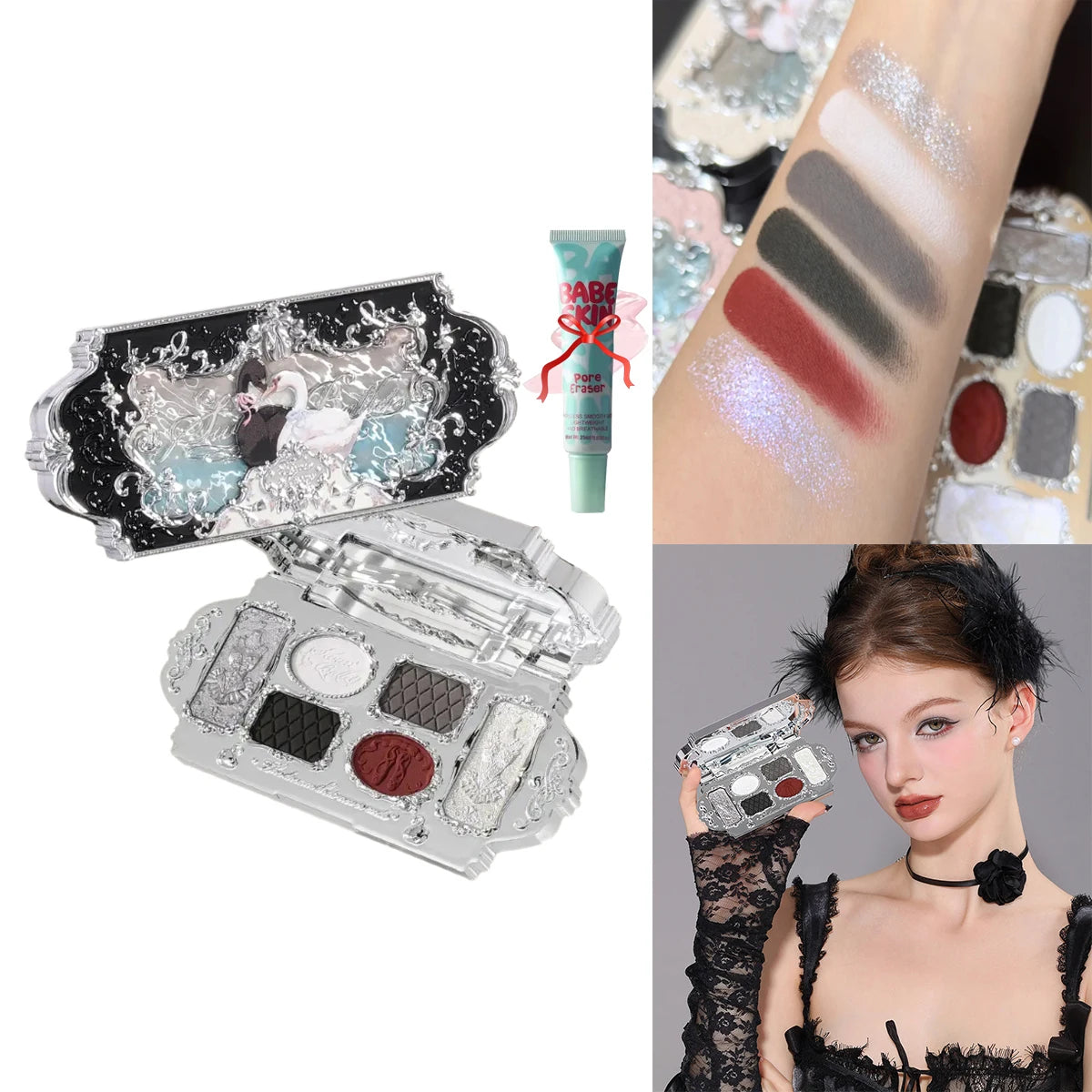 Flower Knows Chocolate Wonder-Shop 8-Color Eyeshadow Palette Matte Shimmer Waterproof Highly Pigmented Long Lasting Makeup