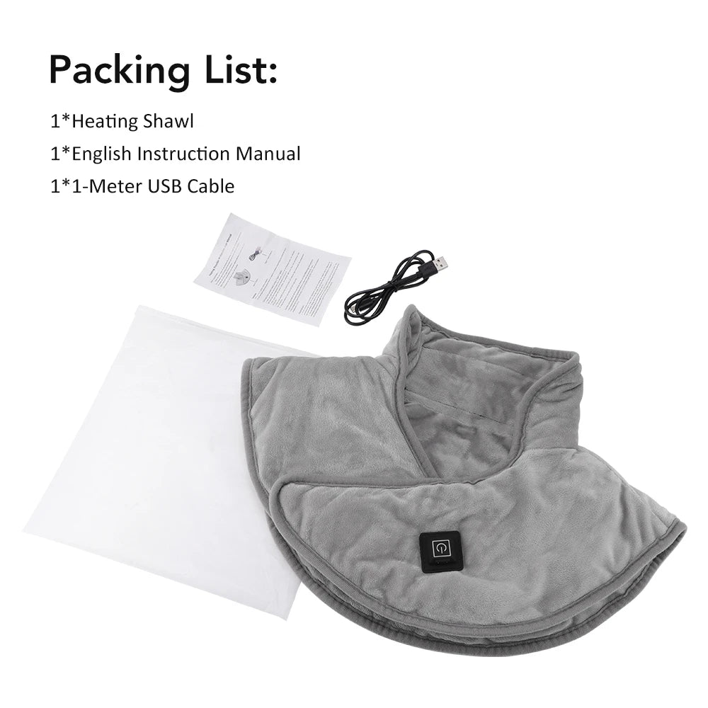 Electric Heating Shoulder Neck Pads Cervical Shawl Massager Cervical Brace Wrap Thermal Compress Relieve Fatigue Warm Back