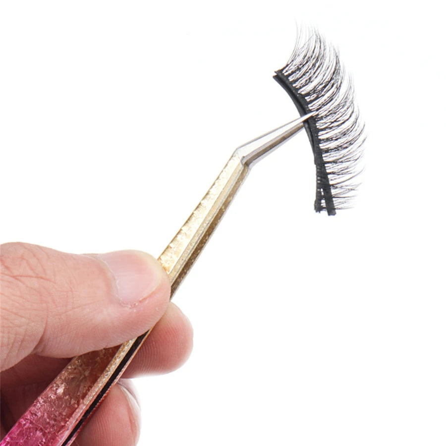 1 Pc Eyelash Tweezers Ice Flower Anti-static 3D Accurate Eyebrow Grafting False Lashes Extension Supplies Makeup Tweezer Tools