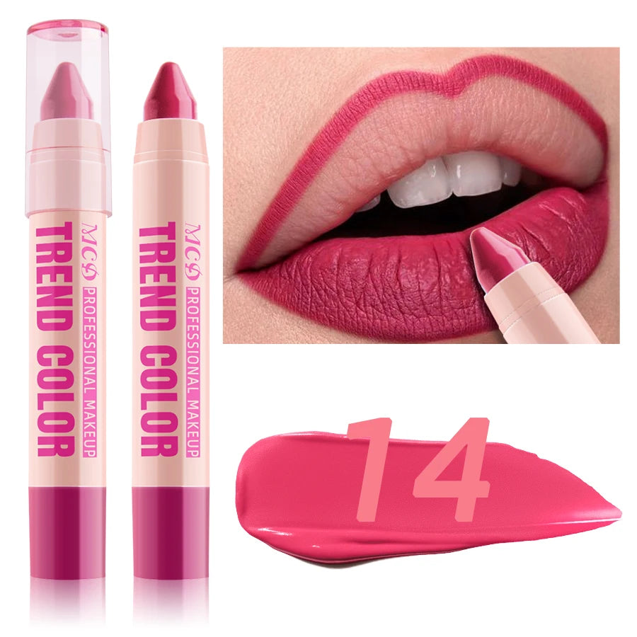 Moisturizing 12 Color Lipliner Pen Waterproof Plumping Stain Lipstick Natural Nude Pink Lip Liner Outline Lips Contour Makeup Fo