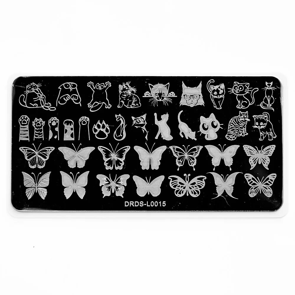 1Pc Nail Art Stamp Plate Geometric Line DIY Stamping Image Plate 6*12CM Nail Stamping Plate Stainless Steel Plate Stencil JR-030