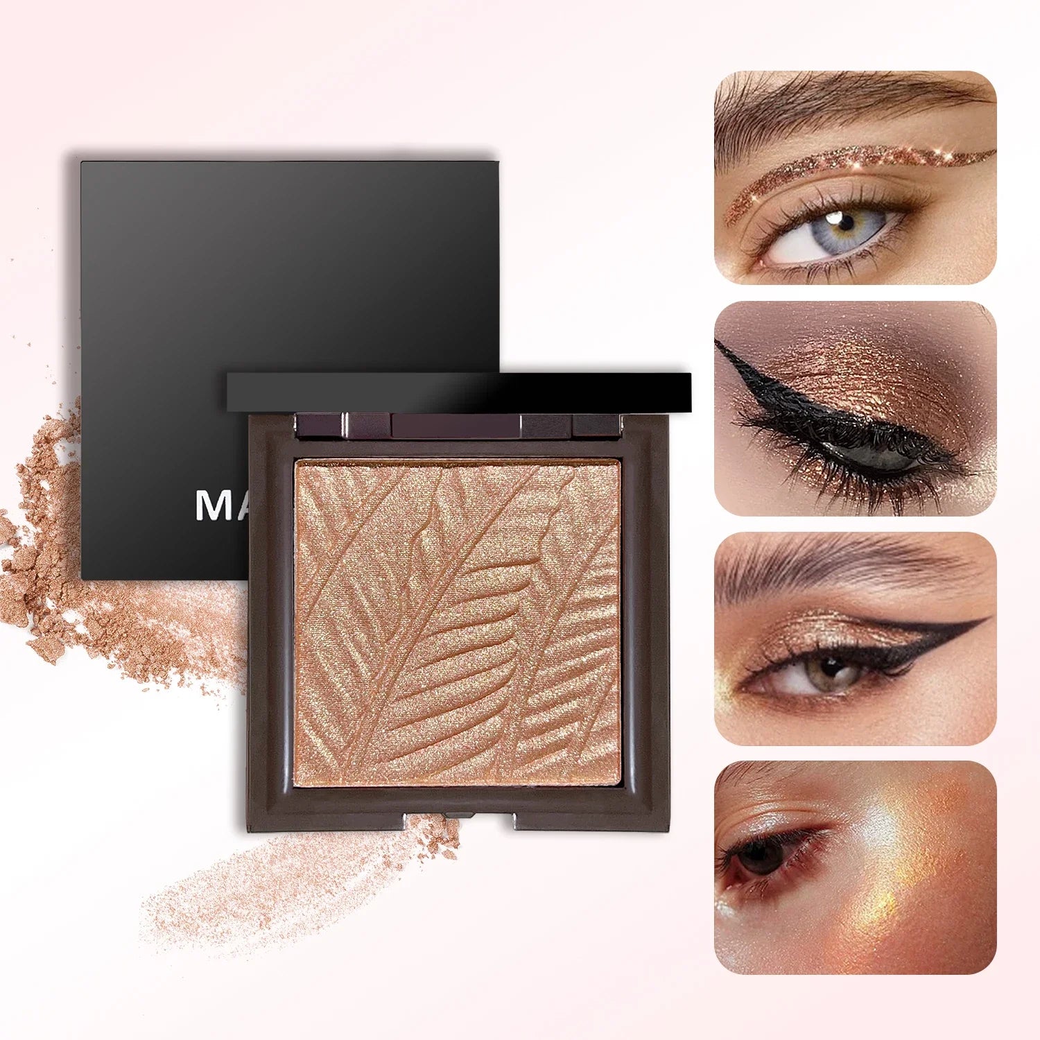 Star Eyes Mini Silver Block 3-in-1 Multifunctional Powder – Highlighter, Eyeshadow & Contour, All-in-One Formula, No Fallout